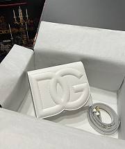 DG calfskin logo white crossbody bag - 3