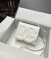 DG calfskin logo white crossbody bag - 4