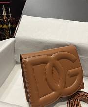 DG calfskin logo brown crossbody bag - 5