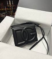 DG calfskin logo black crossbody bag - 1