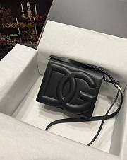 DG calfskin logo black crossbody bag - 6