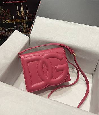 DG calfskin logo pink crossbody bag