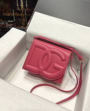 DG calfskin logo pink crossbody bag - 6