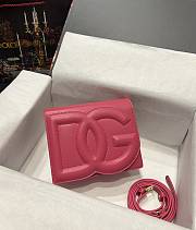 DG calfskin logo pink crossbody bag - 5