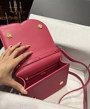 DG calfskin logo pink crossbody bag - 4