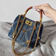 Valentino Garavani Stud handle denim bag - 3