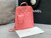 Chanel pink lampskin backpack  - 5