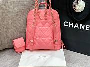 Chanel pink lampskin backpack  - 3