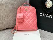 Chanel pink lampskin backpack  - 2