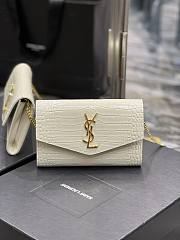 YSL UPTOWN chain wallet white crocodile bag - 6