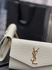 YSL UPTOWN chain wallet white crocodile bag - 5