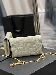 YSL UPTOWN chain wallet white crocodile bag - 4