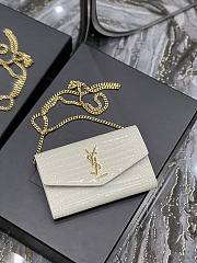 YSL UPTOWN chain wallet white crocodile bag - 2