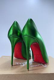 Louboutin Green Hot Chick 100mm Metallic Heels - 4