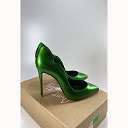 Louboutin Green Hot Chick 100mm Metallic Heels - 1