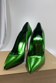 Louboutin Green Hot Chick 100mm Metallic Heels - 2