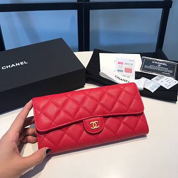 Chanel red caviar wallet