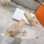 Hermes beige slippers  - 4