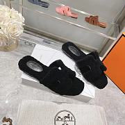 Hermes black slippers  - 5