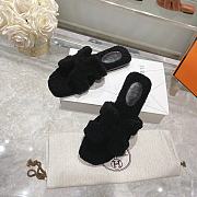 Hermes black slippers  - 6