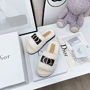 Dior white fur slippers - 1