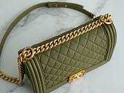 Chanel Green Quilted Caviar Medium Boy Bag - 4