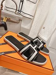 Hermes black slippers 02 - 2