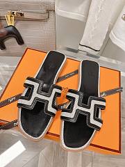 Hermes black slippers 02 - 5