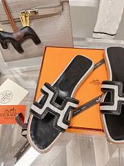 Hermes black slippers 02 - 6