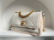 Chanel 19 shearling lampskin white flap bag ( Available in short time) - 4