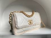 Chanel 19 shearling lampskin white flap bag ( Available in short time) - 5