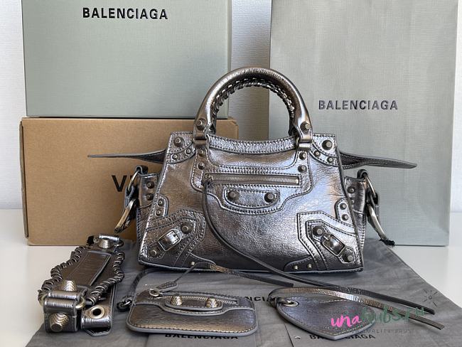 Balenciaga silver cagole XS handle bag - 1