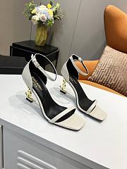 YSL white leather heels  - 1