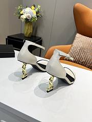 YSL white leather heels  - 6