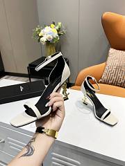 YSL white leather heels  - 5