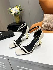 YSL white leather heels  - 4