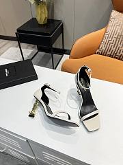 YSL white leather heels  - 3