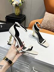 YSL white leather heels  - 2