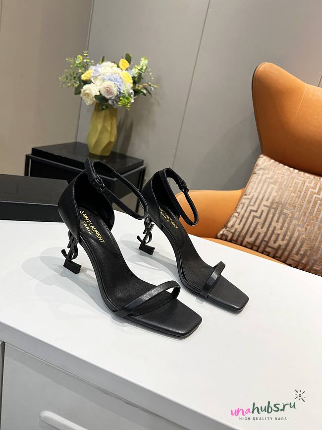 YSL black leather heels - 1