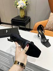 YSL black leather heels - 5