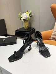 YSL black leather heels - 3