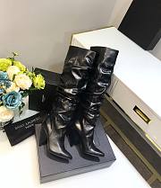 YSL black leather high boots - 1