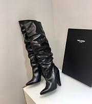 YSL black leather high boots - 2