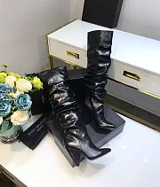 YSL black leather high boots - 6