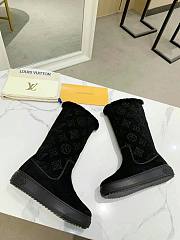 Louis Vuitton fur black high boots - 5