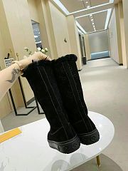 Louis Vuitton fur black high boots - 2