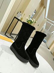 Louis Vuitton fur black high boots - 3