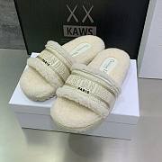 Dior Dway Wool Shearling Fur White Slippers - 3