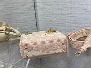 Dior lady pink embroidered bag 17cm - 2