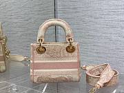 Dior lady pink embroidered bag 17cm - 3